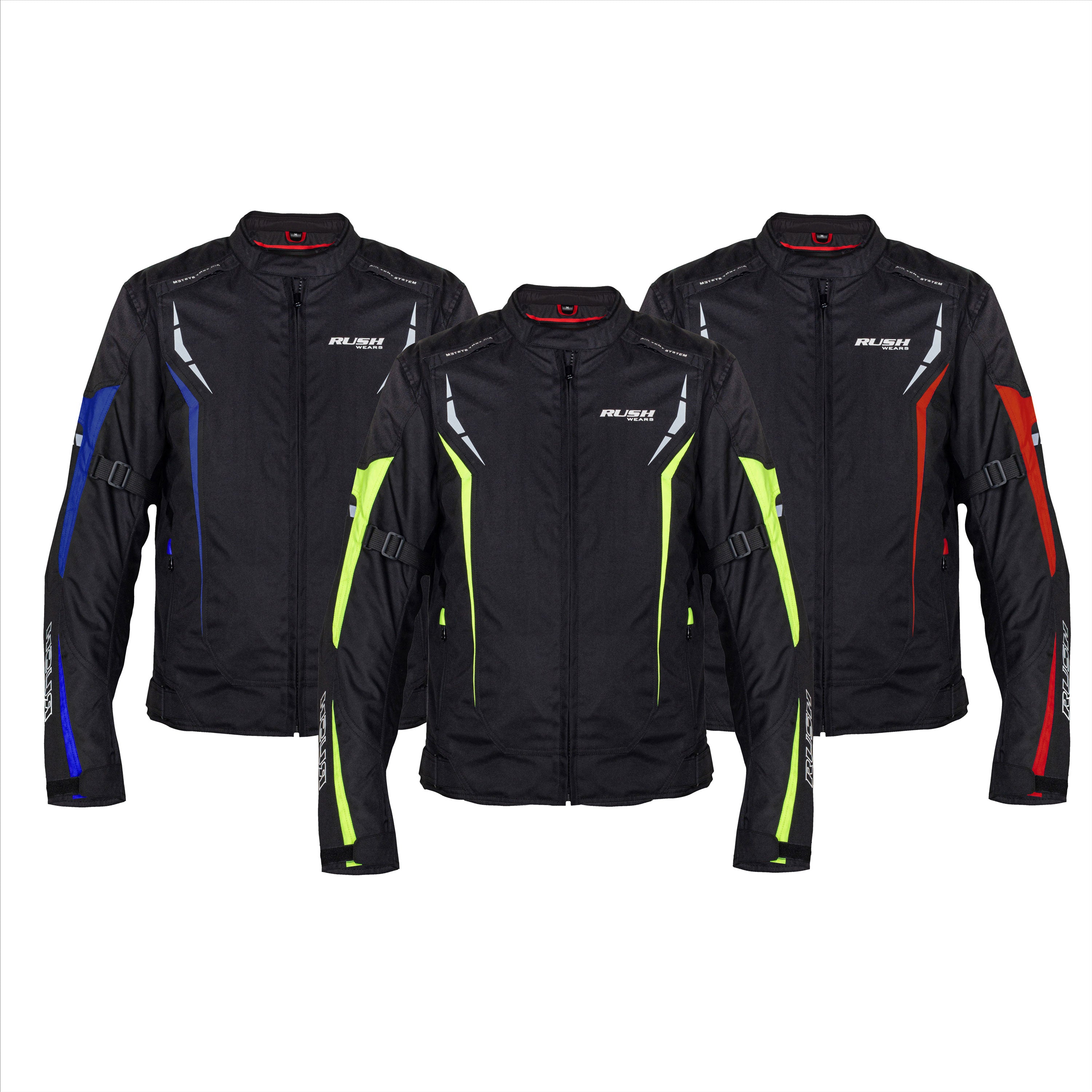 RUSH WEARS Men’s All-Season Premium Quality Waterproof Motorbike Jacket – Available in Three Colors