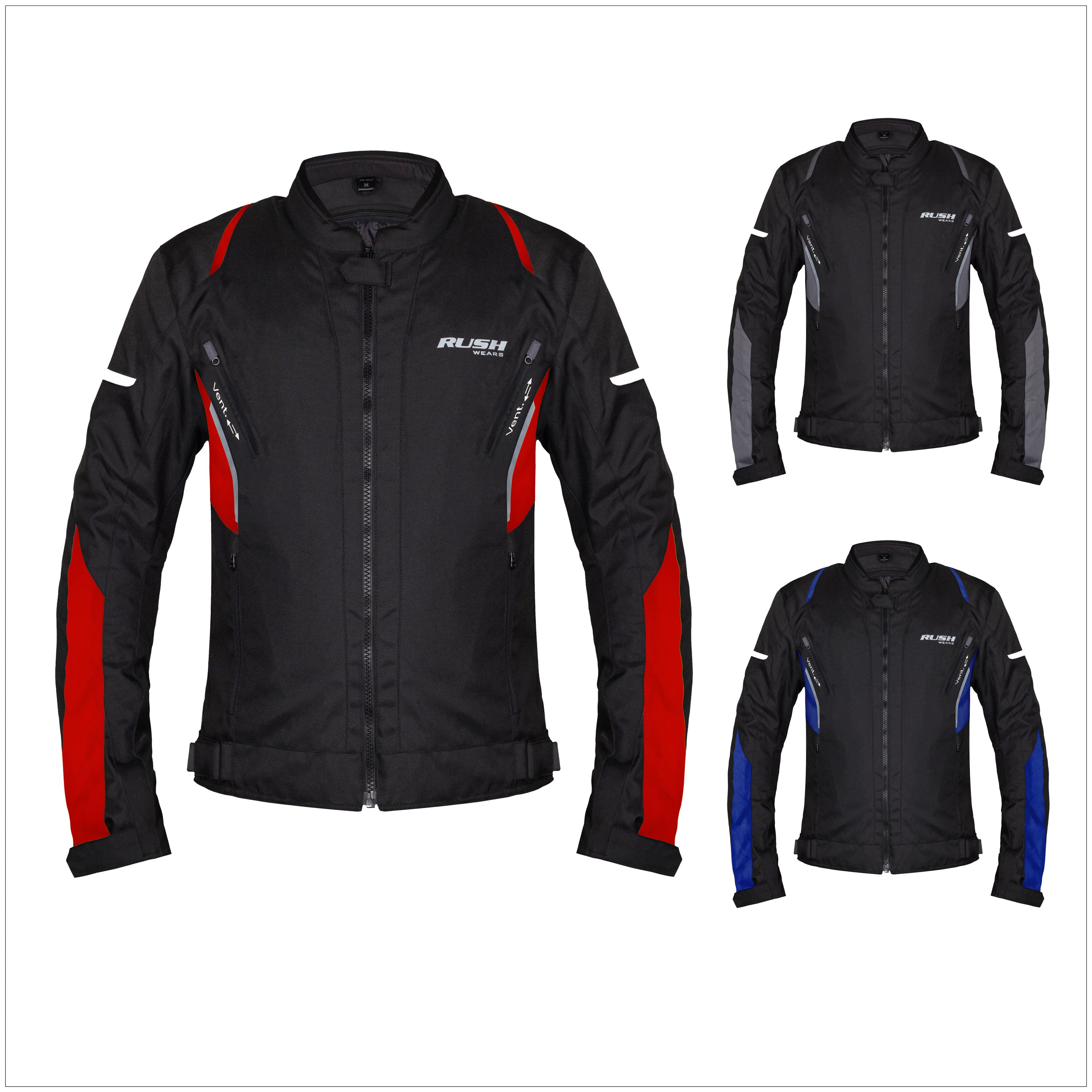 RUSH WEARS Men’s Motorcycle Riding Jacket – All-Season Waterproof Biker Jacket with CE Certified Armor for Ultimate Protection and Comfort– Available in Three Colors.