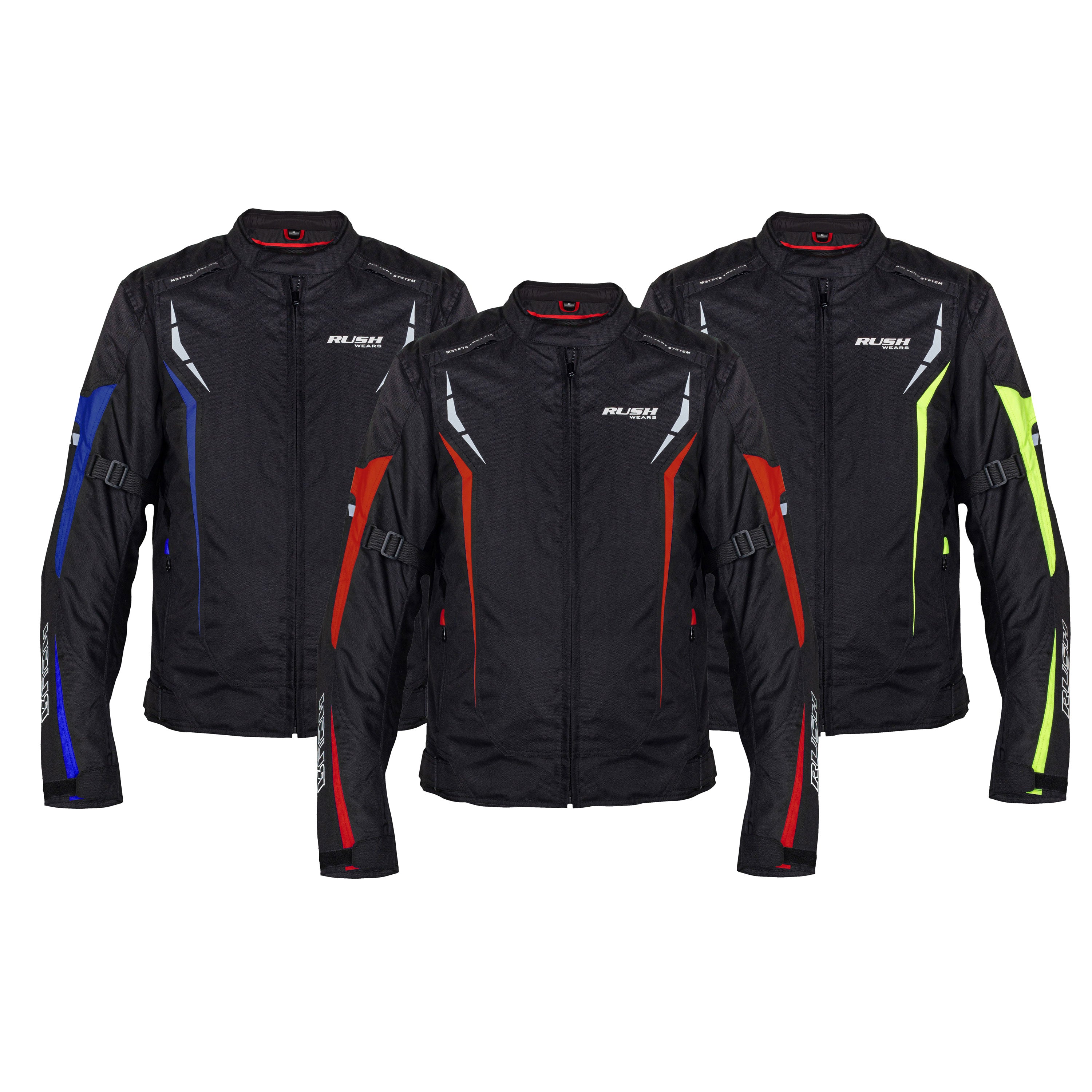 RUSH WEARS Men’s All-Season Premium Quality Waterproof Motorbike Jacket – Available in Three Colors