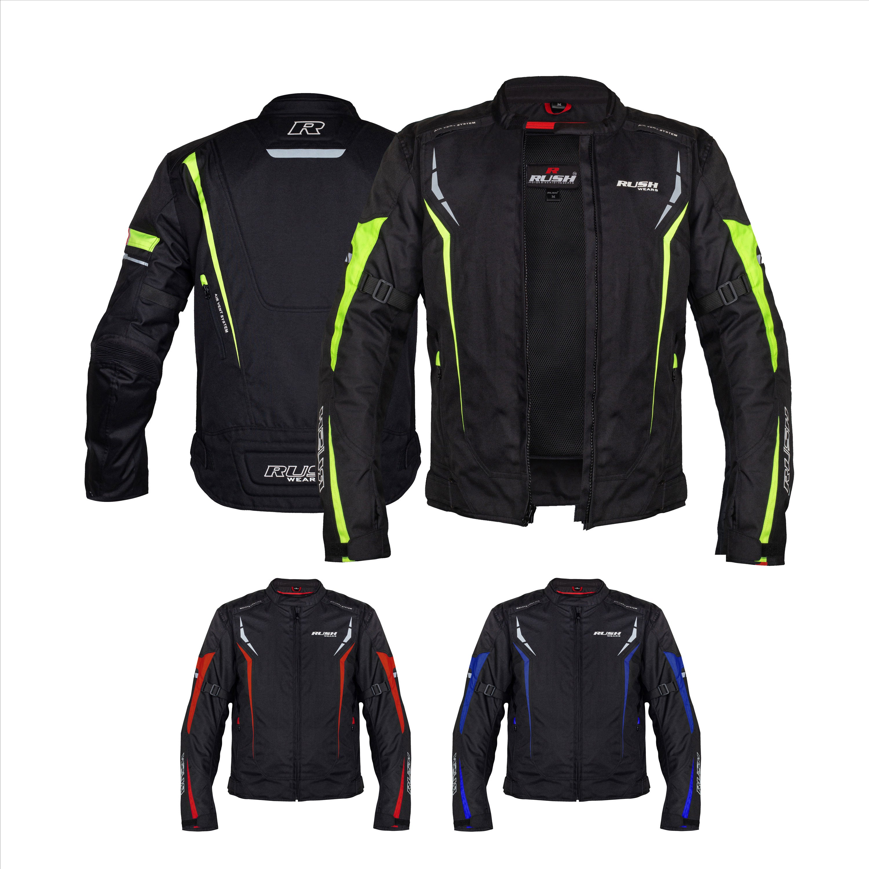 RUSH WEARS Men’s All-Season Premium Quality Waterproof Motorbike Jacket – Available in Three Colors