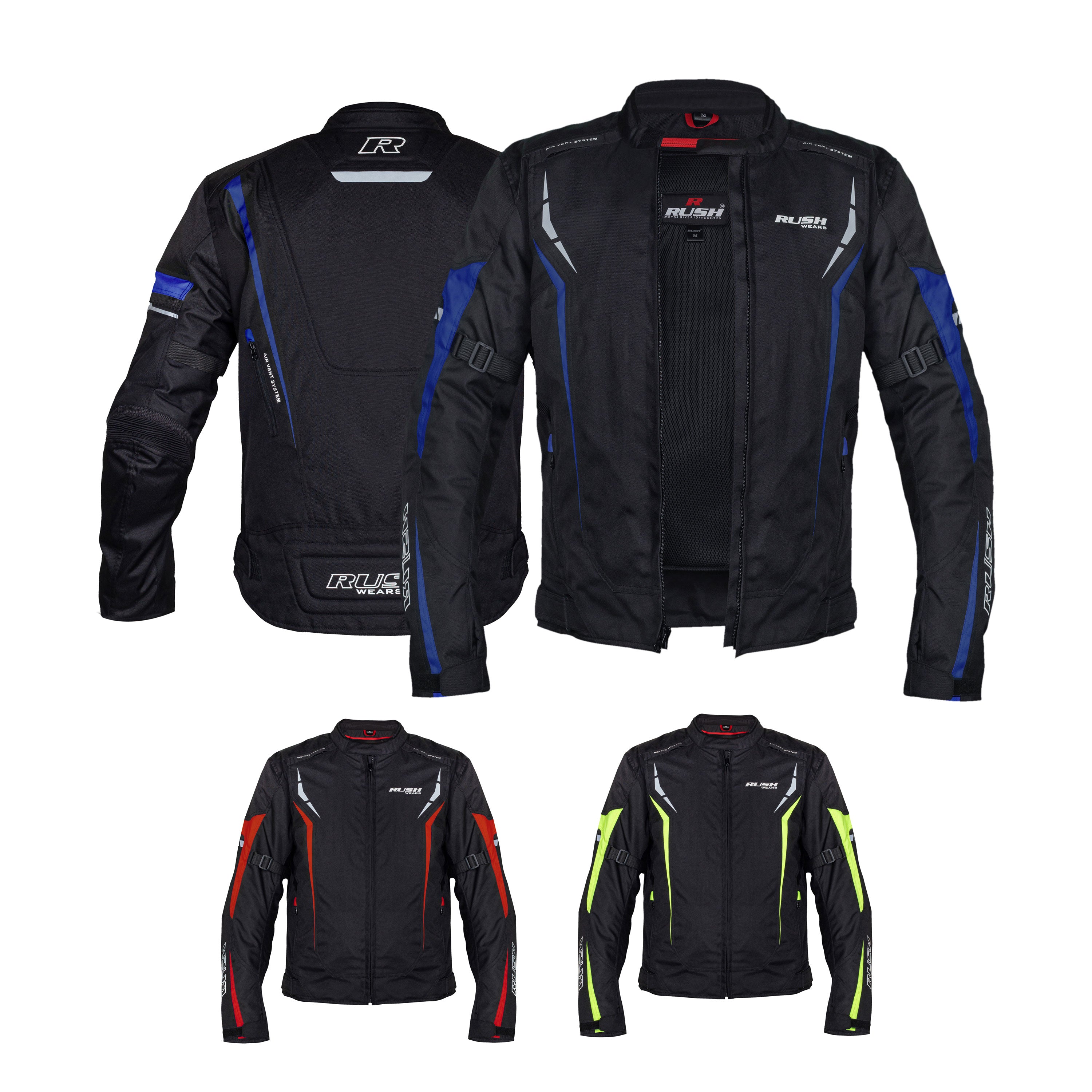 RUSH WEARS Men’s All-Season Premium Quality Waterproof Motorbike Jacket – Available in Three Colors