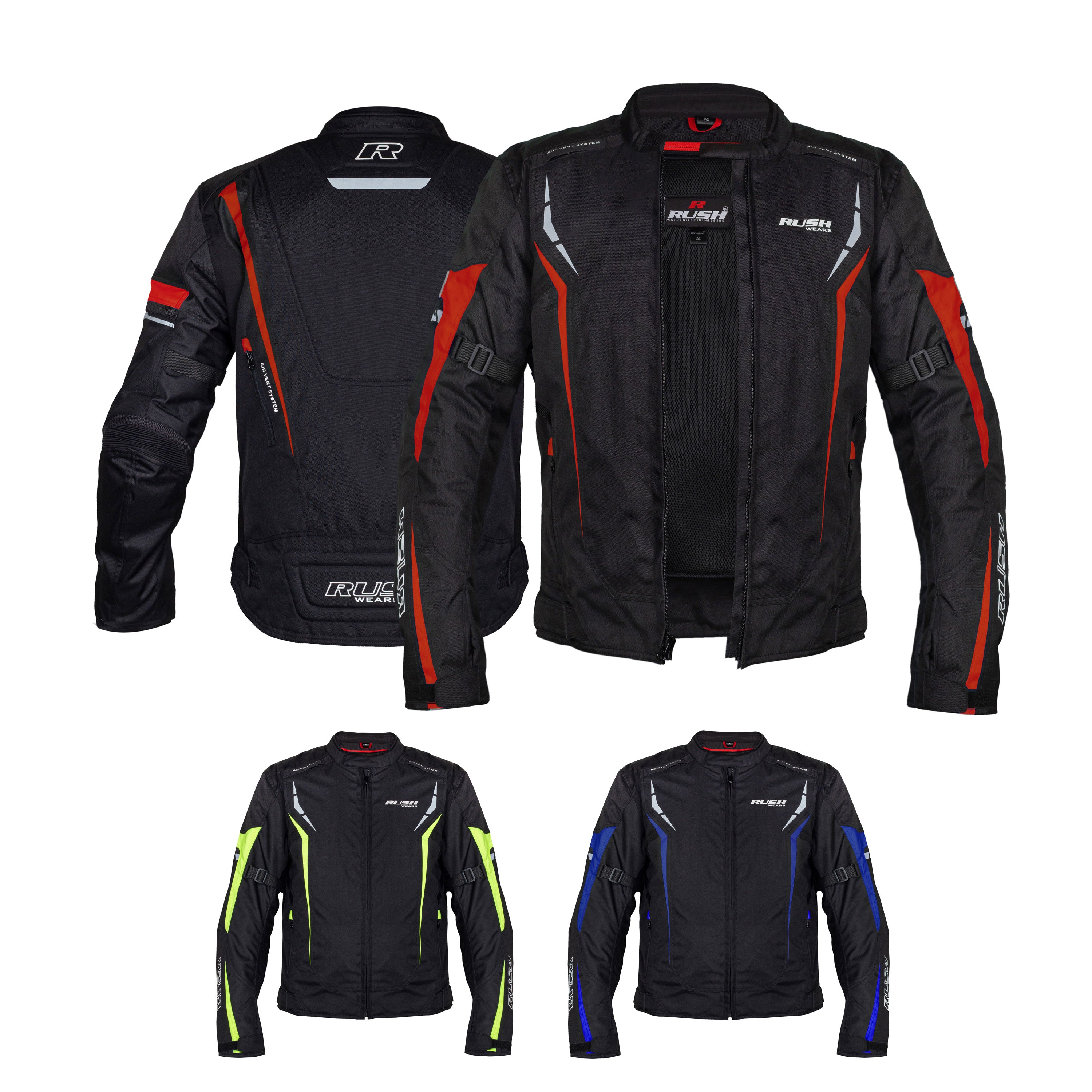 RUSH WEARS Men’s All-Season Premium Quality Waterproof Motorbike Jacket – Available in Three Colors