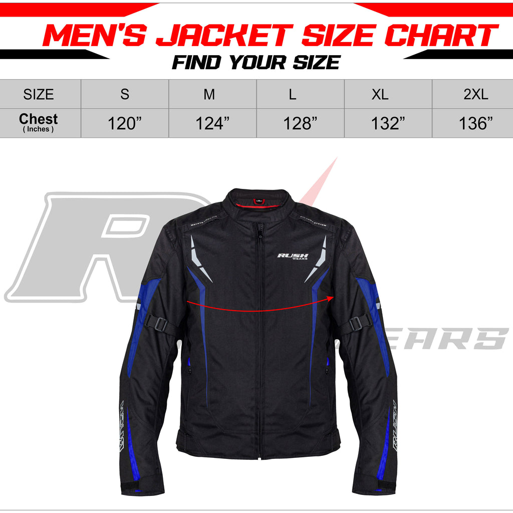 RUSH WEARS Men’s All-Season Premium Quality Waterproof Motorbike Jacket – Available in Three Colors