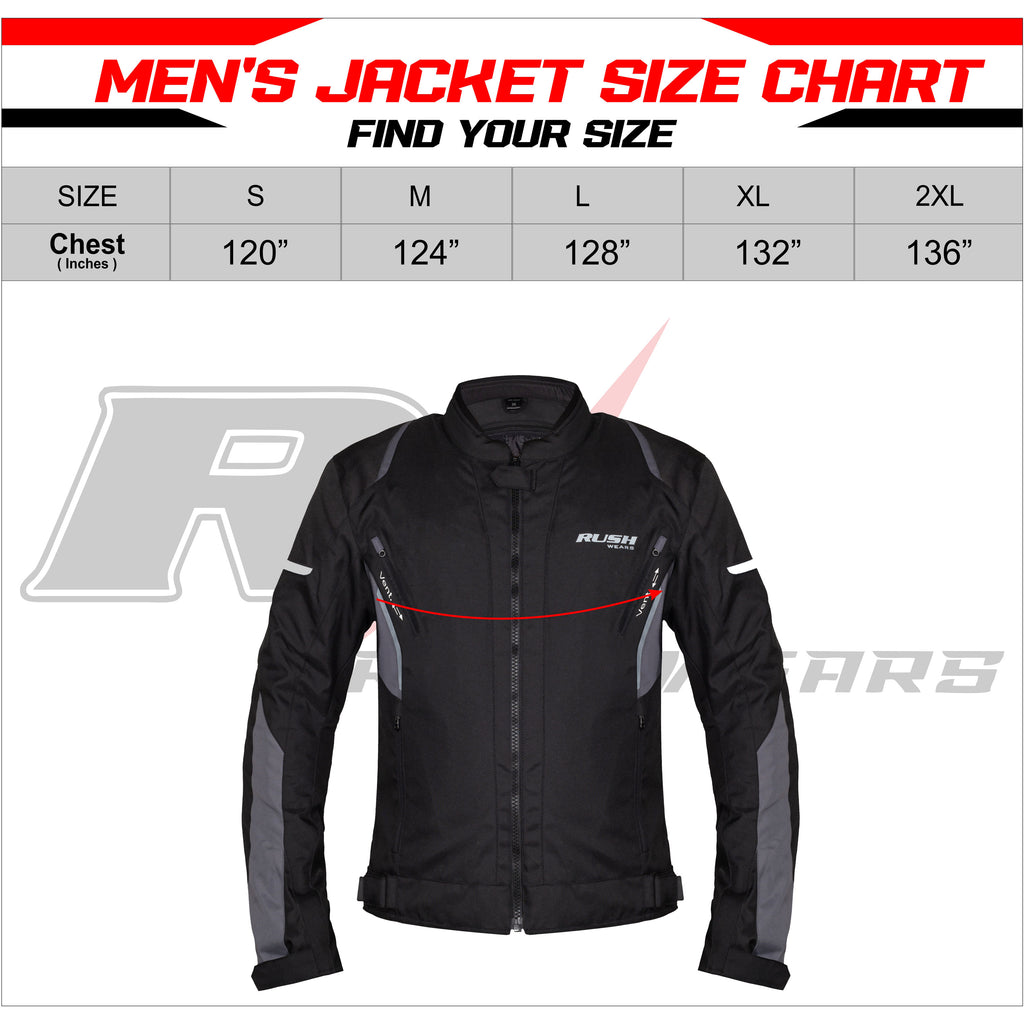 RUSH WEARS Men’s Motorcycle Riding Jacket – All-Season Waterproof Biker Jacket with CE Certified Armor for Ultimate Protection and Comfort– Available in Three Colors.