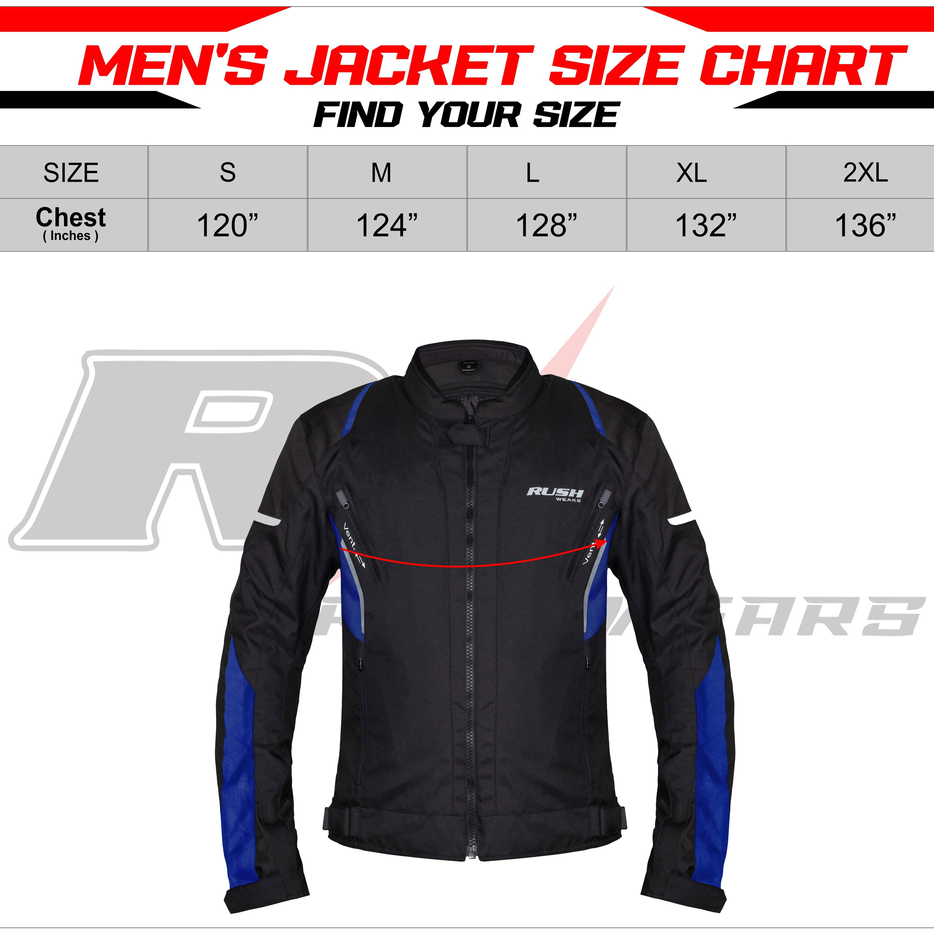 RUSH WEARS Men’s Motorcycle Riding Jacket – All-Season Waterproof Biker Jacket with CE Certified Armor for Ultimate Protection and Comfort– Available in Three Colors.